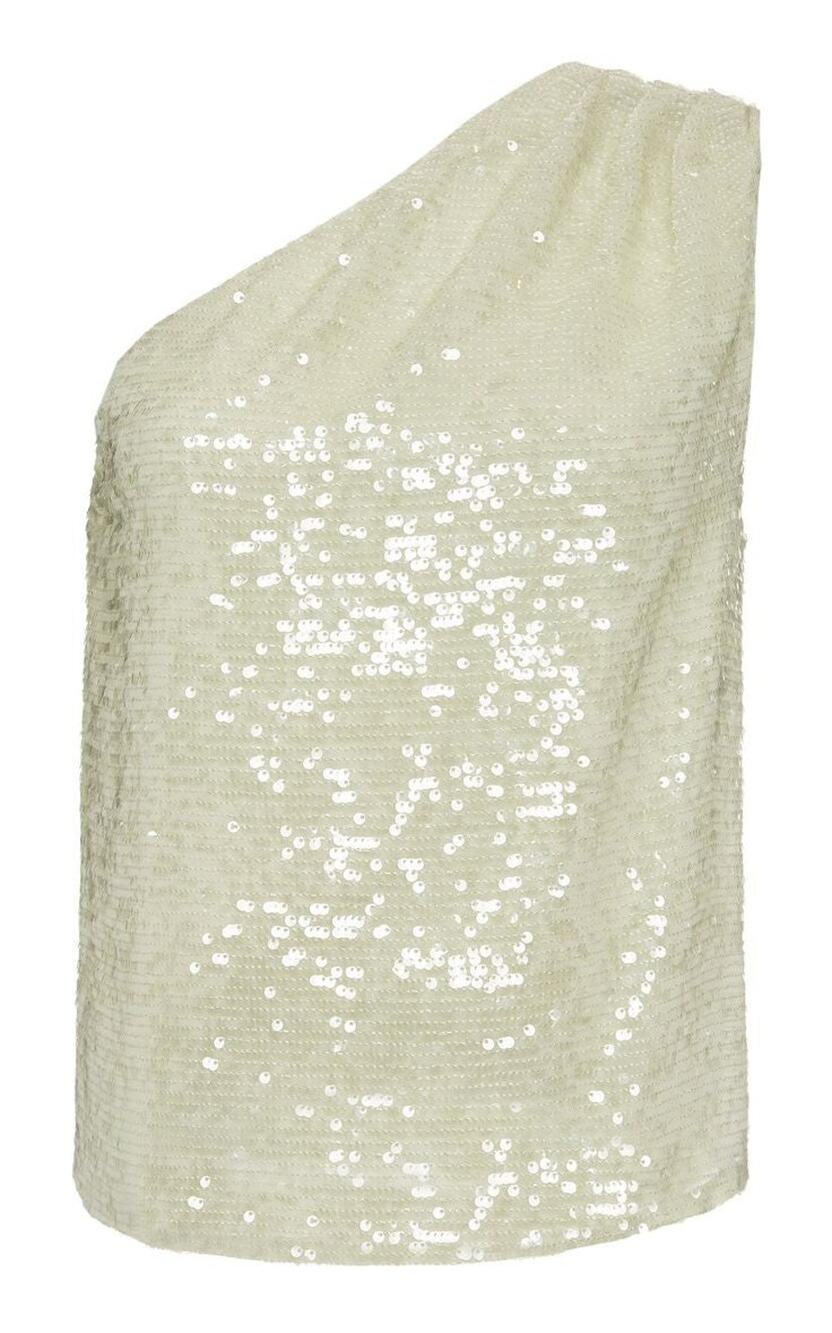 Lapointe One-Shoulder Sequined Georgette Top - US 4